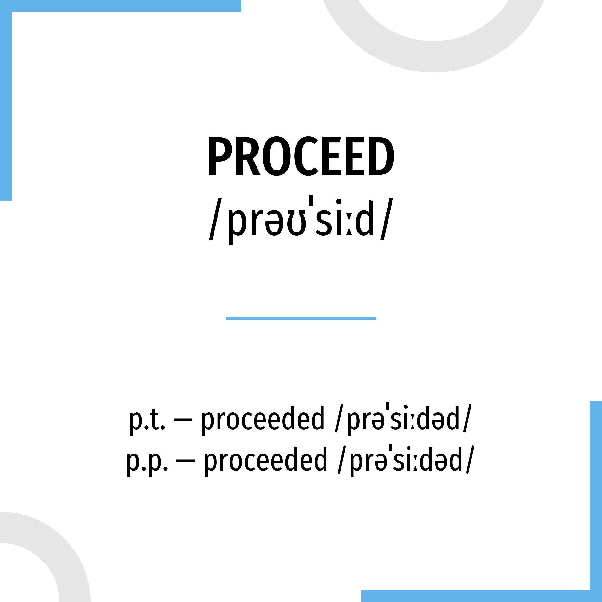 past participle of proceed