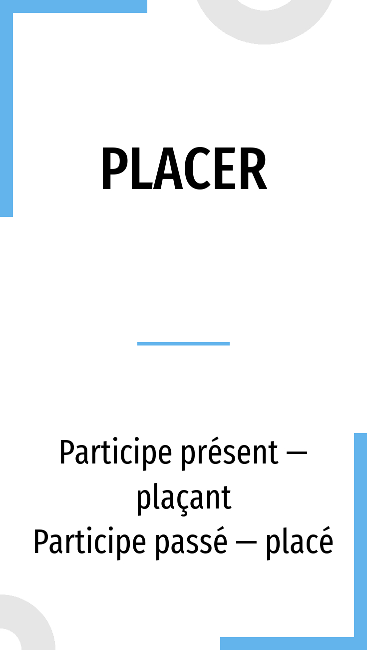 Placer à L Imparfait De L Indicatif Conjugation Placer 🔸 French verb in all tenses and forms | Conjugate in  past, present and future