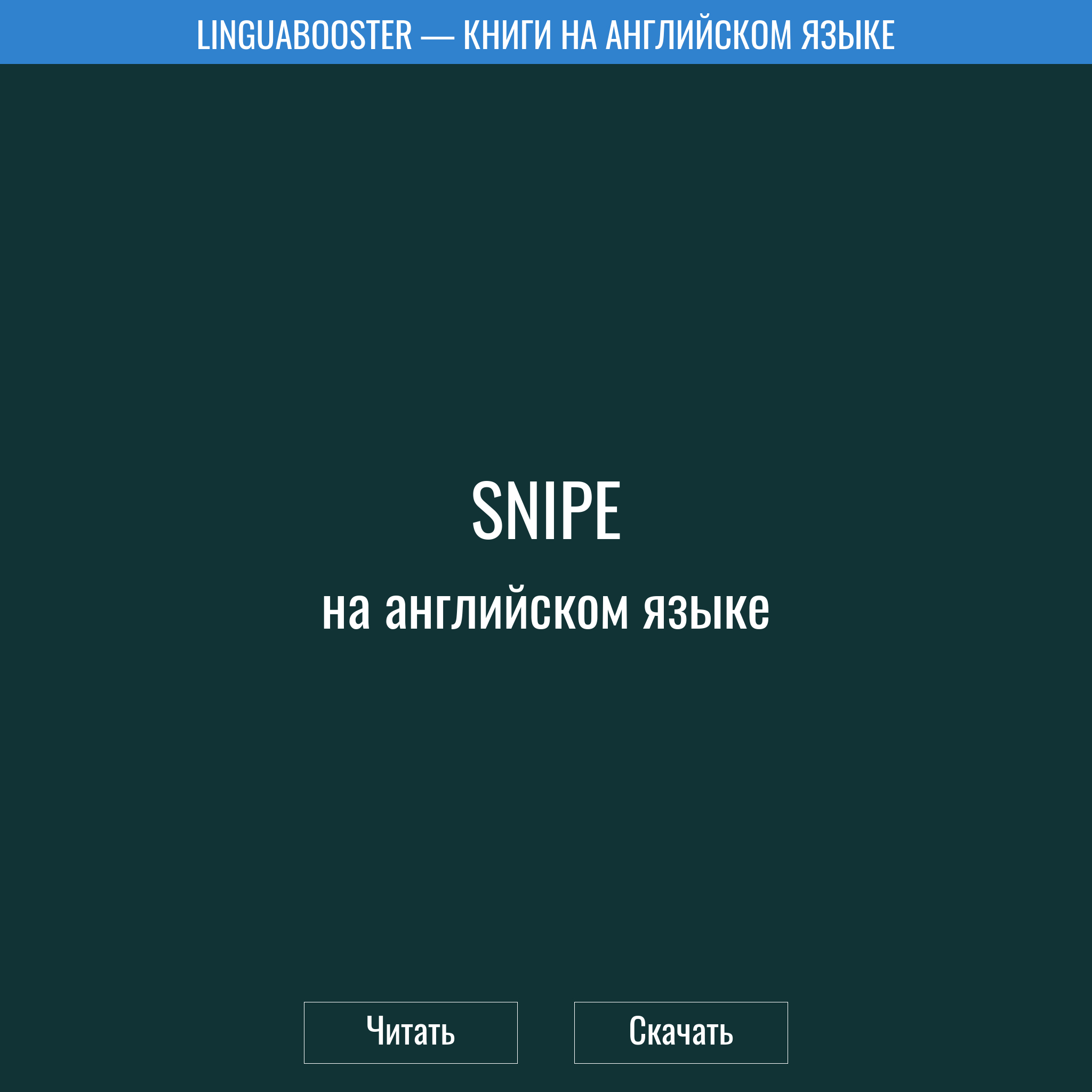 Читать книгу  «Snipe»