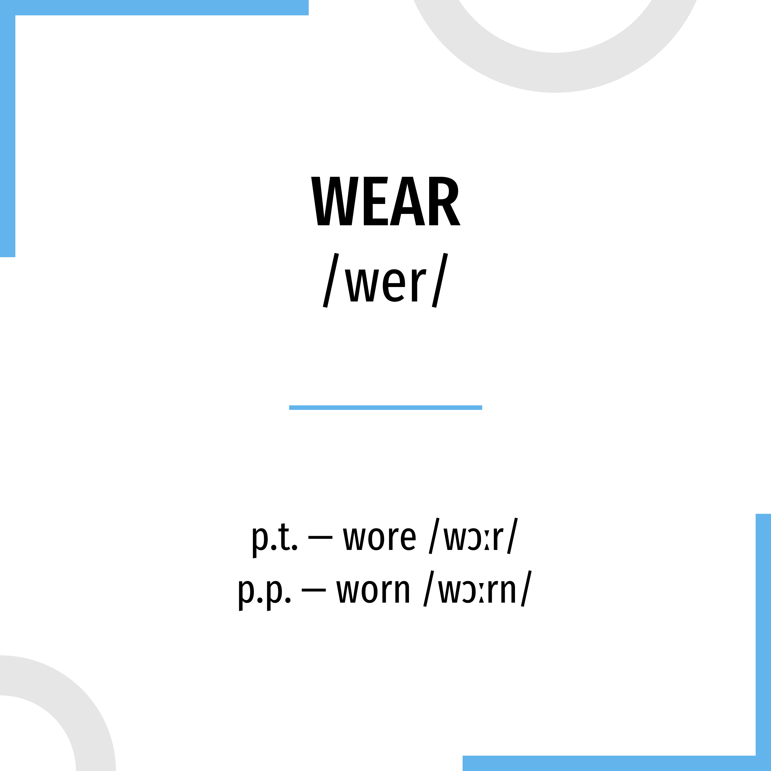 Choose the correct irregular verb forms wear